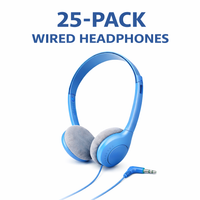 Thumbnail for SoundLH Classroom Headphones Blue On-Ear, Foam Cushions 25 pack