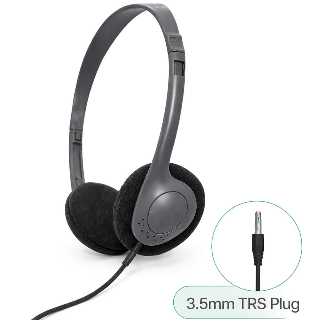 SoundLH classroom on-ear headphones with foam ear cushions for student learning