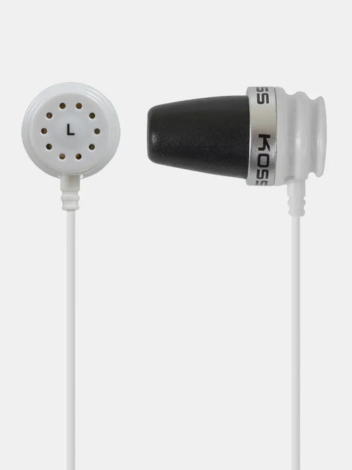Koss Sparkplug VCk white noise-isolating earbuds with inline volume control
