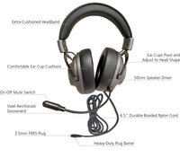 Thumbnail for Deluxe Stereo Esports Gaming Headset with Volume Control and 3.5mm TRRS Plug