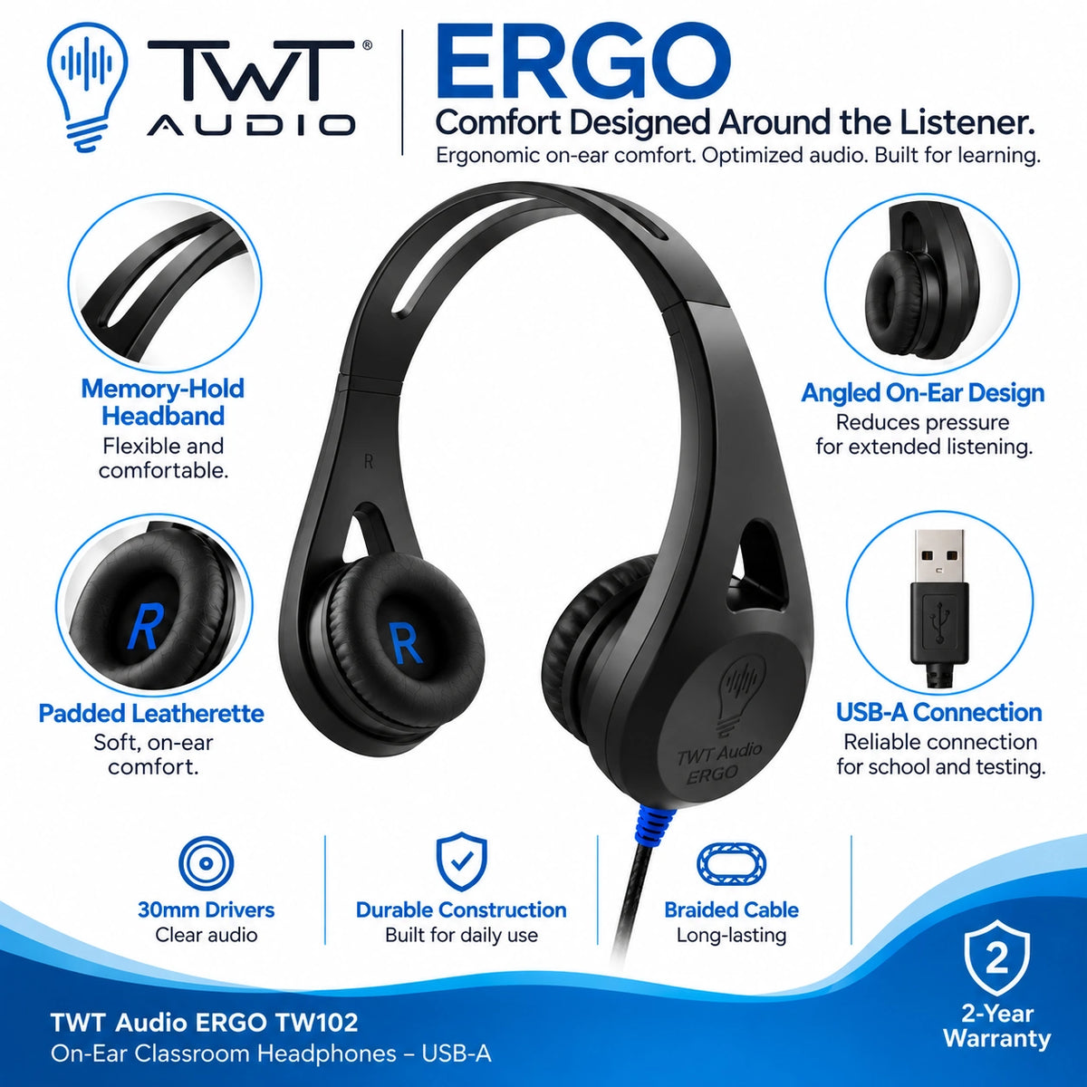 Auriculares TWT Audio ERGO TW102