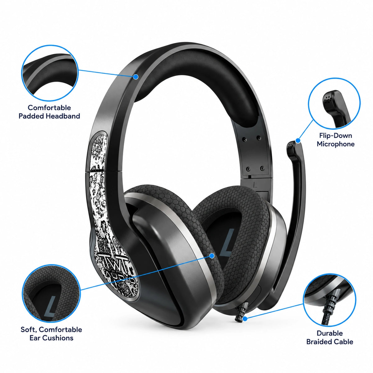 TWT Audio Victory 350XG Gaming Headset – USB-A + 3.5mm TRRS