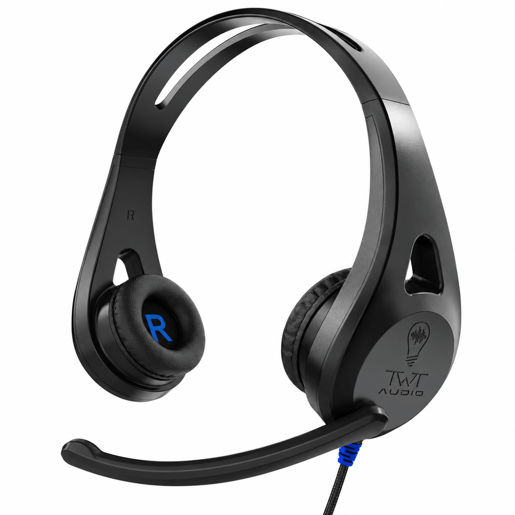 TWT Audio ERGO TW110 On-Ear Headset with Microphone – 3.5mm TRRS