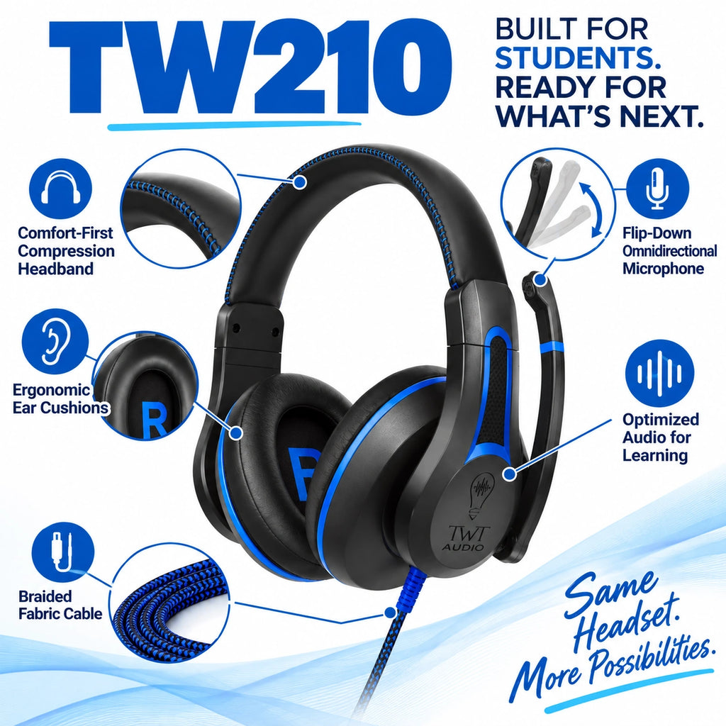ThinkWrite TW210 Durable Student Headset with Microphone