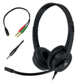 Andrea AC-155 on-ear stereo mobile headset featuring cushioned ear pads, adjustable headband, and an attached boom microphone.