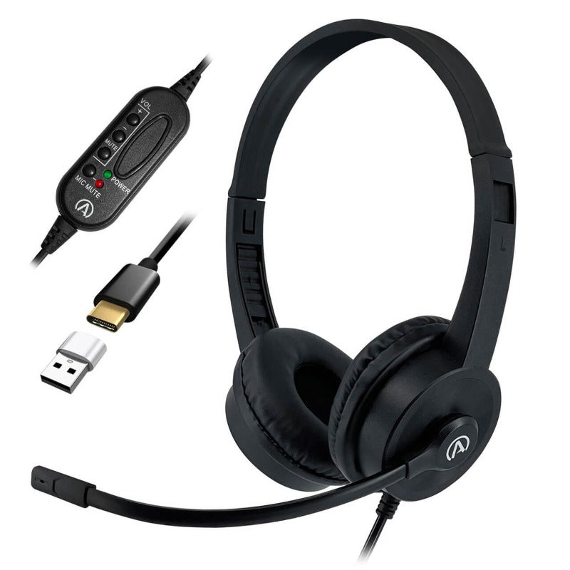 AC-155 On-Ear USB Headset for students, ideal school headphones for education and online learning.