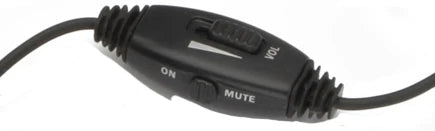 Andrea NC-181 VM On-Ear Mono (Monaural) PC Headset — in-line volume and mute control detail