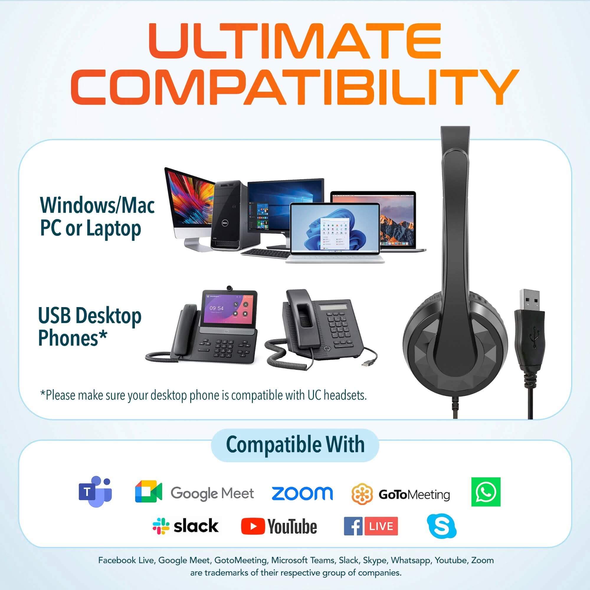 Delton 12Y USB Classroom Headset with Microphone