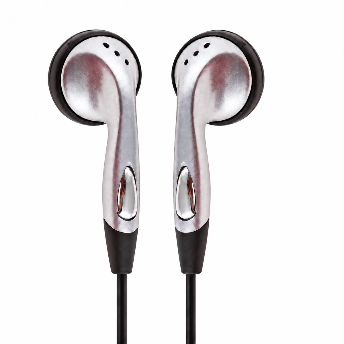 Rear view of LH-8 silver earbud housings