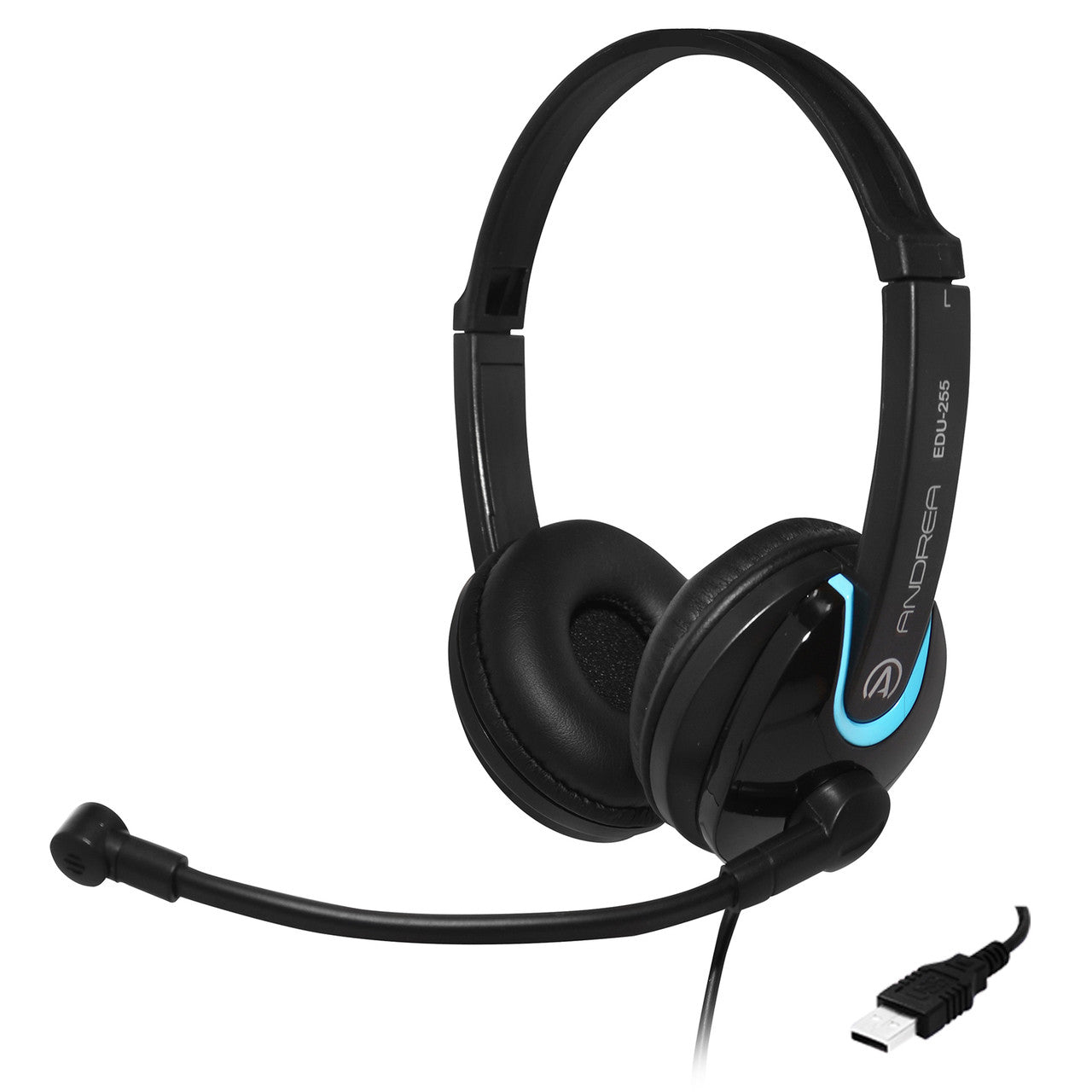 EDU-255 USB On-Ear Stereo Headset with Mic  In-Line Volume