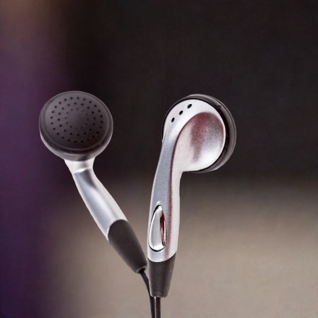 50 Pack Silver School Earbuds for education, bulk school headphones, compatible with computers and mobile devices.