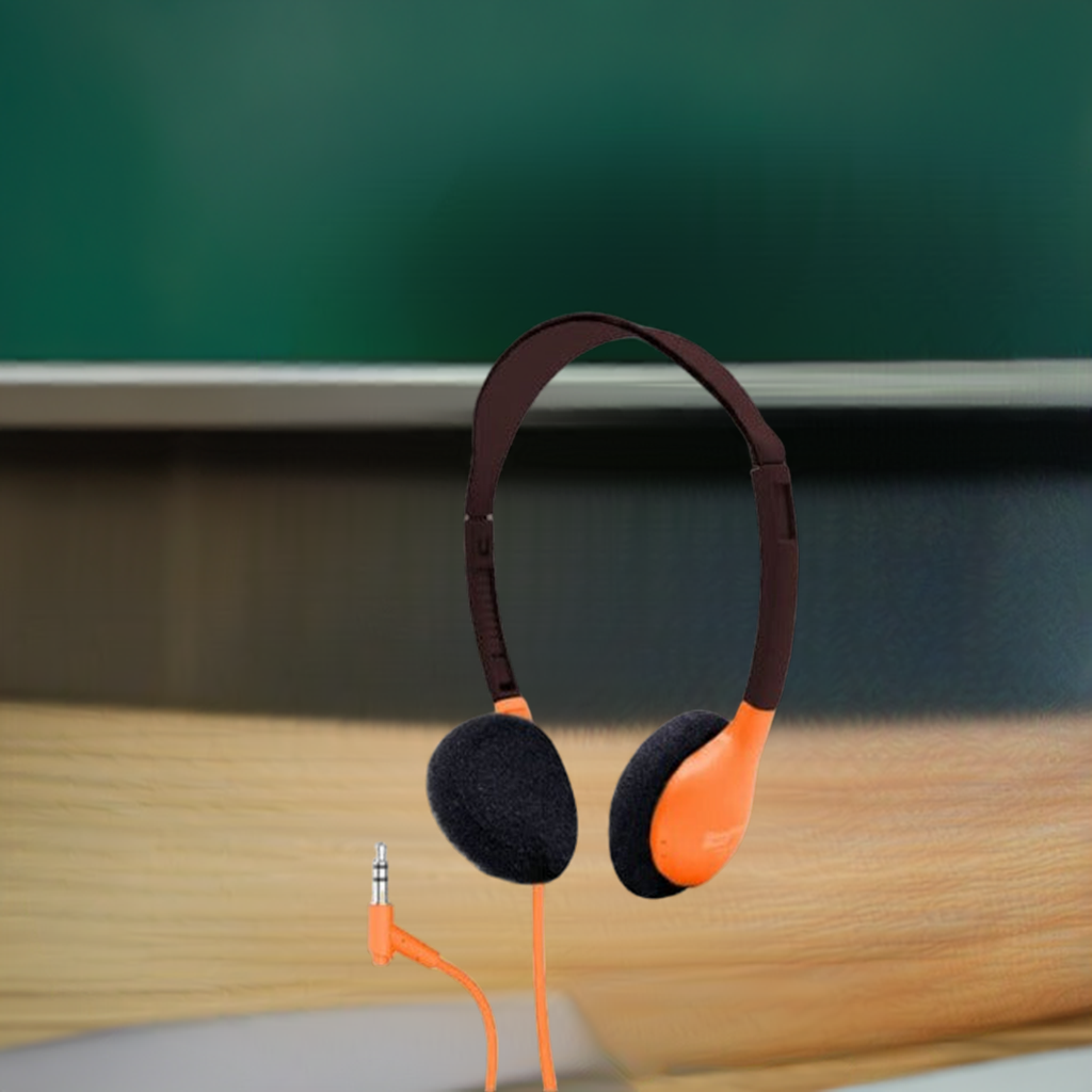 HamiltonBuhl HA2 SchoolMate Headphones - Color Options in orange color, designed for classroom and home learning.