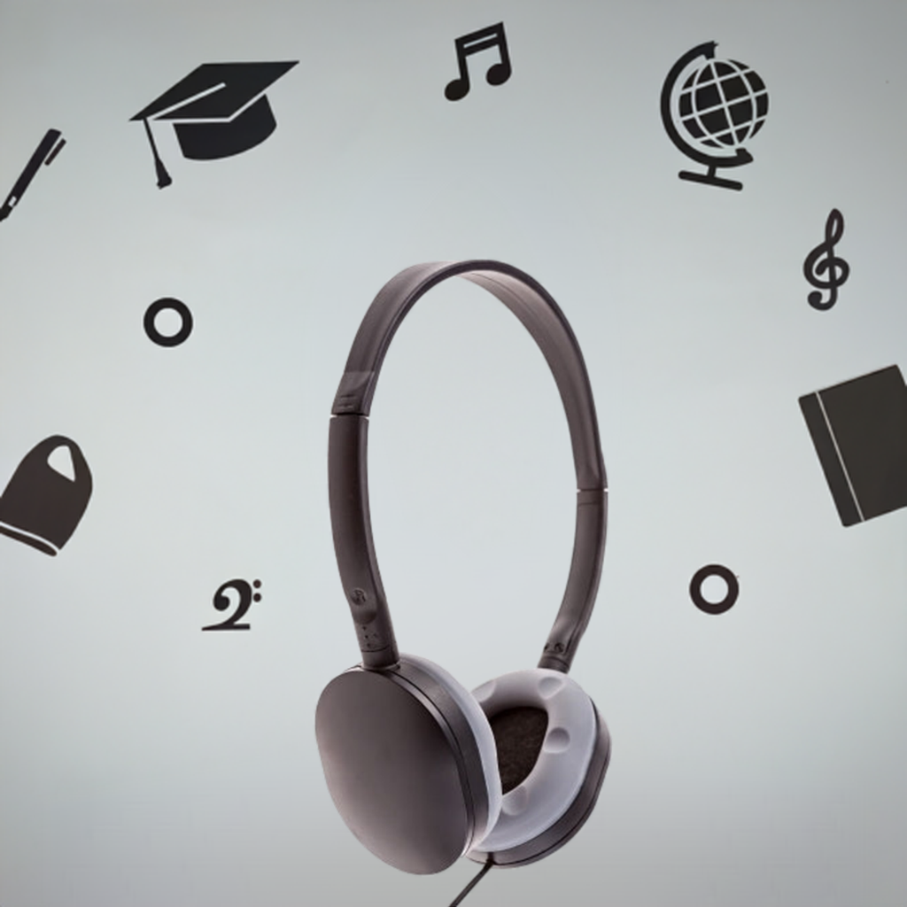 LH-55 bulk school headphones with comfortable earcups, ideal for classrooms and educational settings.