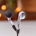 Stylish silver school earbuds designed for education, perfect for bulk purchases in classrooms and learning centers.