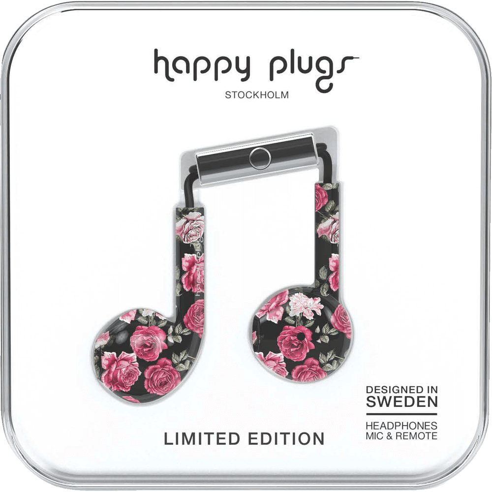 Earbuds Plus with Mic in Vintage Roses by Happy Plugs