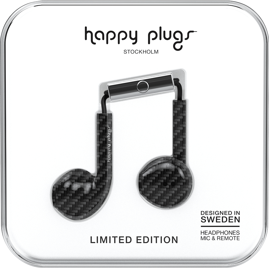 Earbuds Plus with Mic in Carbon Fiber by Happy Plugs