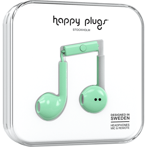 Earbuds Plus with Mic in Mint by Happy Plugs