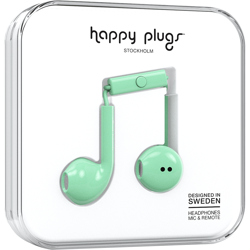 Earbuds Plus with Mic in Mint by Happy Plugs
