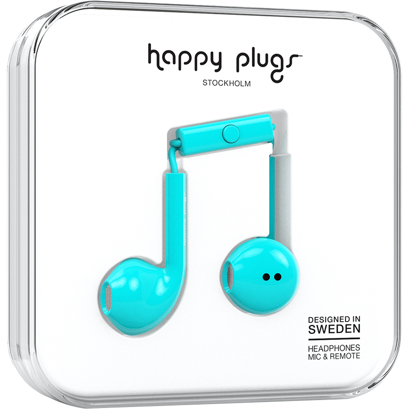 Earbuds Plus with Mic in Turquoise by Happy Plugs