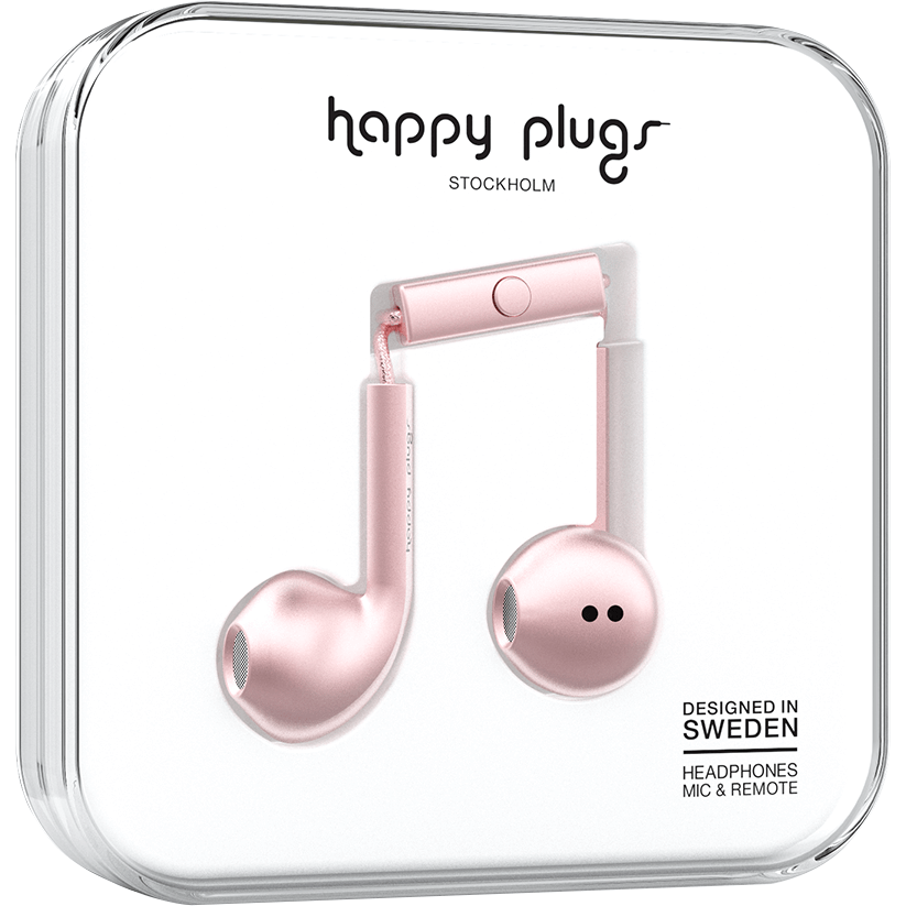 Earbuds Plus with Mic in Pink Gold by Happy Plugs