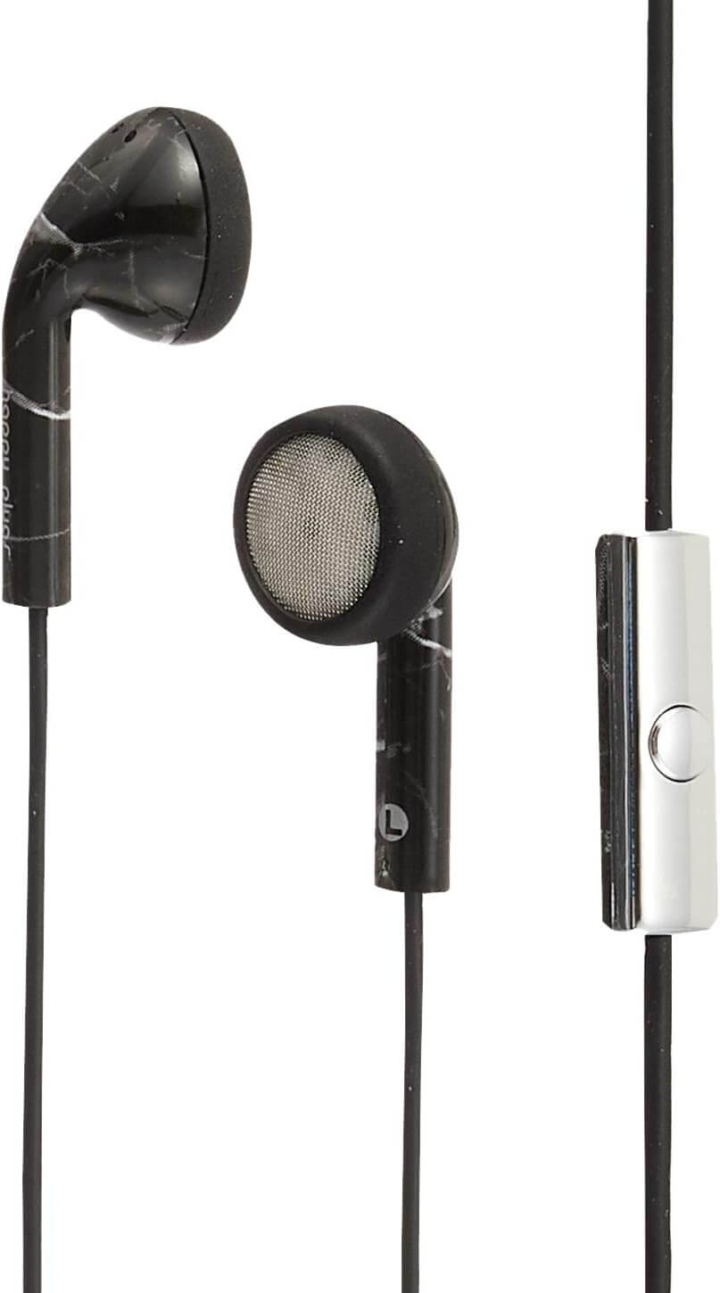 Earbuds with Mic in Marble by Happy Plugs
