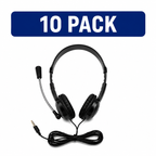 LH Essential Series™ ES-100 TRRS Classroom Headset with Microphone – 10 Pack
