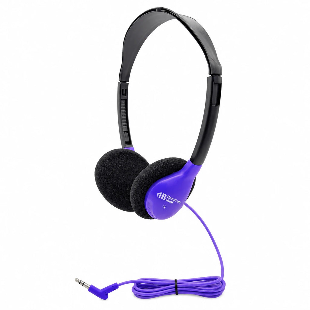 HamiltonBuhl Auriculares estéreo personales supraaurales, PÚRPURA, paquete de 200