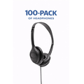 LH-313 school headphones 100 pack bulk classroom on-ear headphones