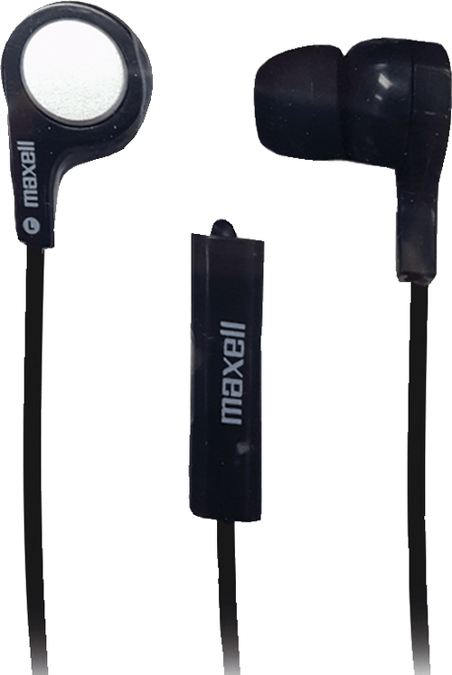 Maxell Bass 13 wired in-ear earphones with mic for music and calls - Black