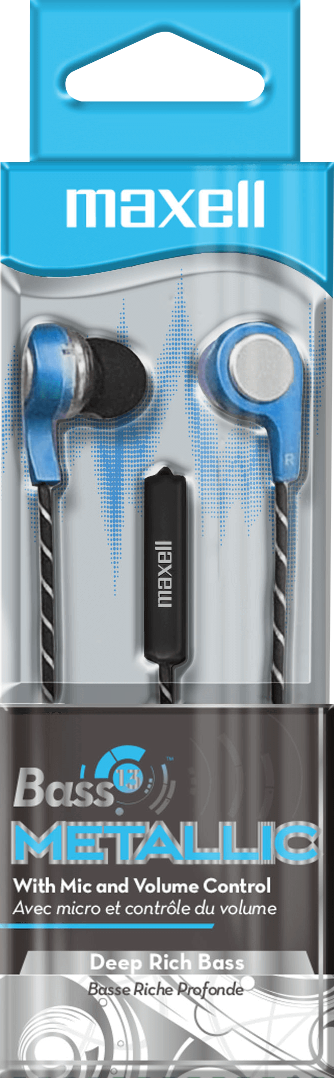 Bass 13 Metallic Earbuds with Mic  Maxell Media