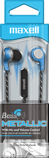 Thumbnail for Bass 13 Metallic Earbuds with Mic  Maxell Media