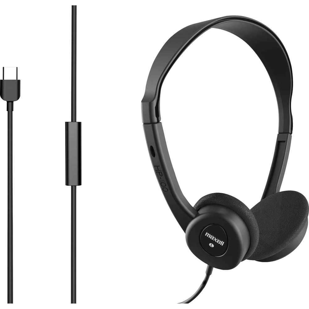 HP-101 Wired USB-C On-Ear Headphones  Maxell Media