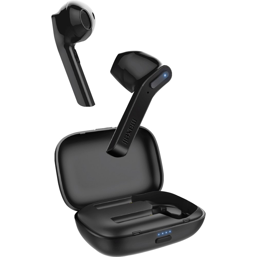 Maxell Mini true wireless earbuds with compact charging case - Black