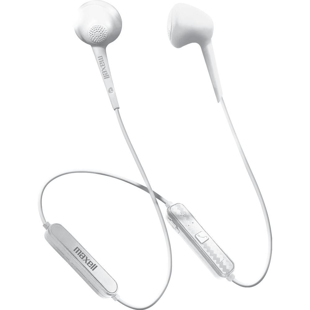 Maxell Jelleez wireless earbuds with charging case Bluetooth earphones - White