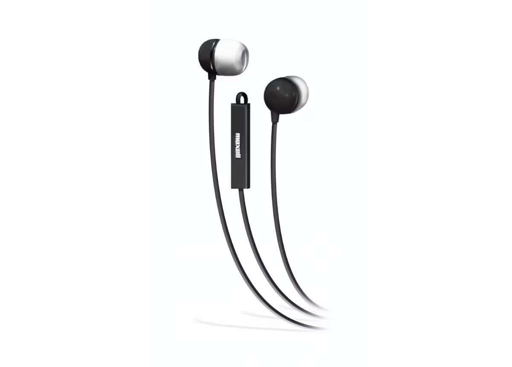 Maxell in-ear earbuds with microphone wired earphones - Black