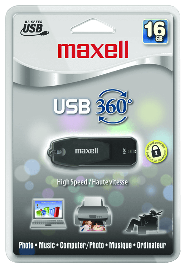 360 Degree USB 2.0 Flash Drive  Maxell Media