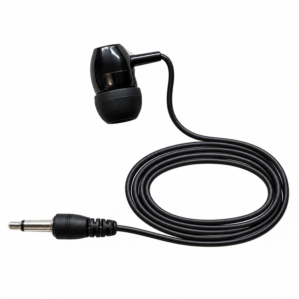 LH-50 mono earbud with about 4 ft coiled cord