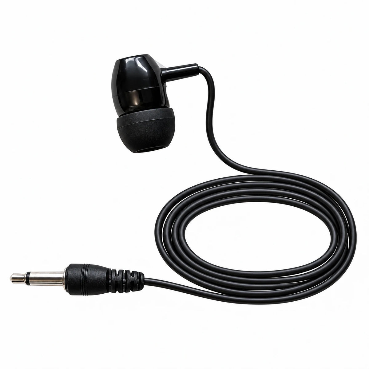 LH-50 mono earbud with about 4 ft coiled cord