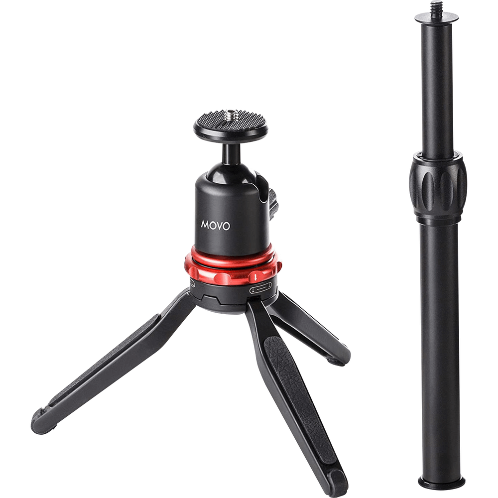 Movo adjustable tabletop tripod for camera and smartphone