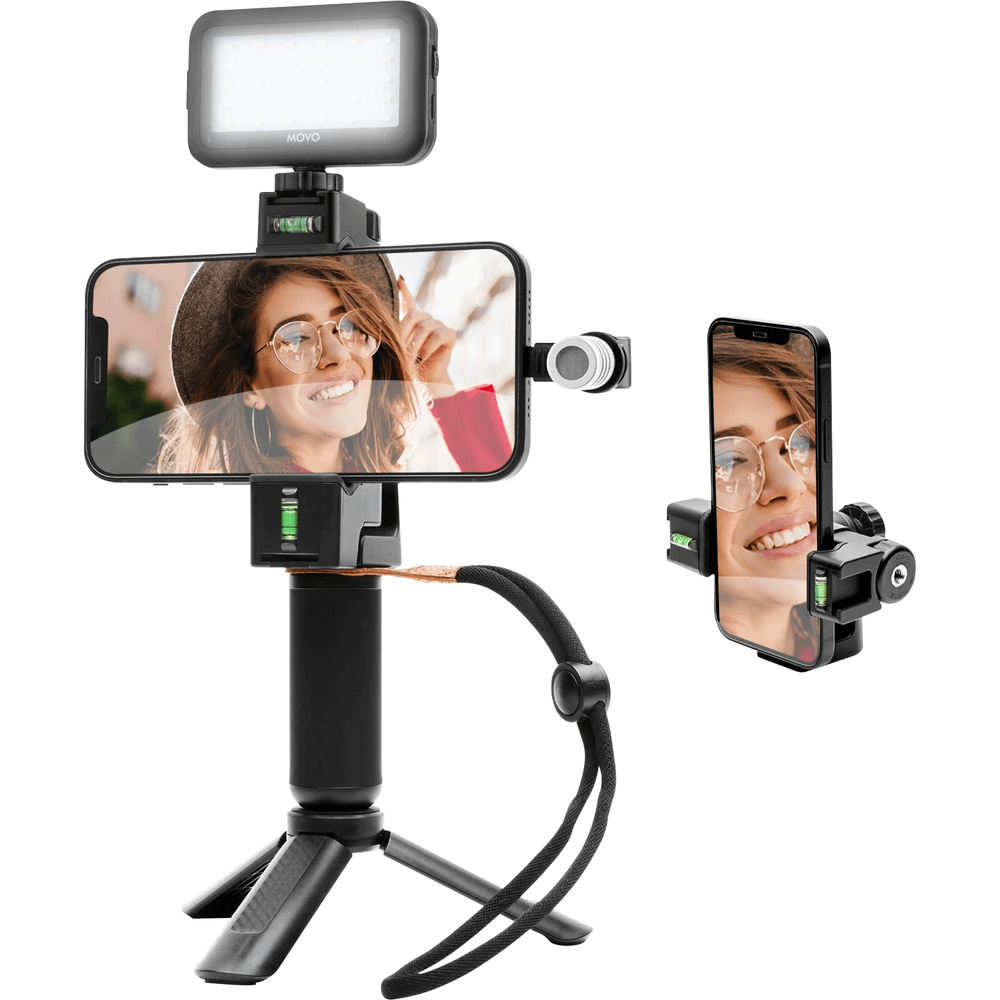 Movo iVlog vlogging kit with microphone tripod and light for smartphone
