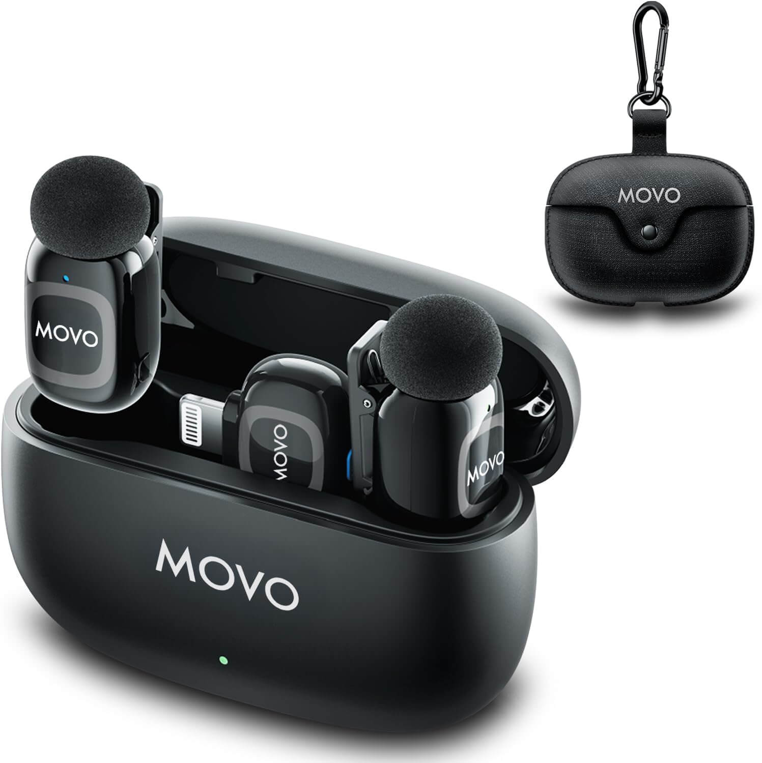 Movo NanoMic dual wireless microphone system Lightning for iPhone recording