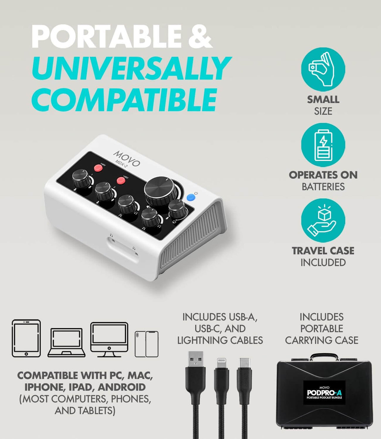 PodPro-A Portable Podcast Bundle with Boom Arms  Movo Photo