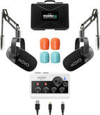 Movo PodPro-A portable podcast bundle with boom arms and microphones
