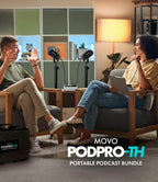PodPro-TH Portable Podcast Bundle with Desk Stands & Headphones  Movo Photo
