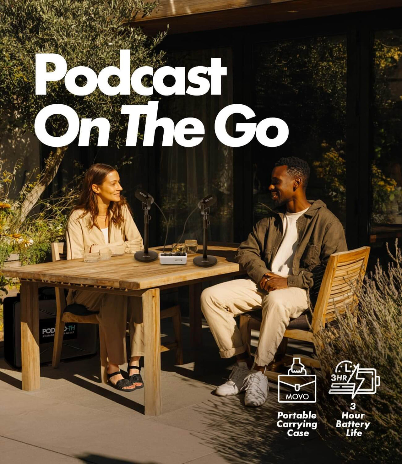 PodPro-TH Portable Podcast Bundle with Desk Stands & Headphones  Movo Photo