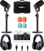 PodPro-TH Portable Podcast Bundle with Desk Stands & Headphones  Movo Photo