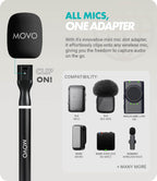 Movo WMX-HM2 interview handle for wireless microphone systems