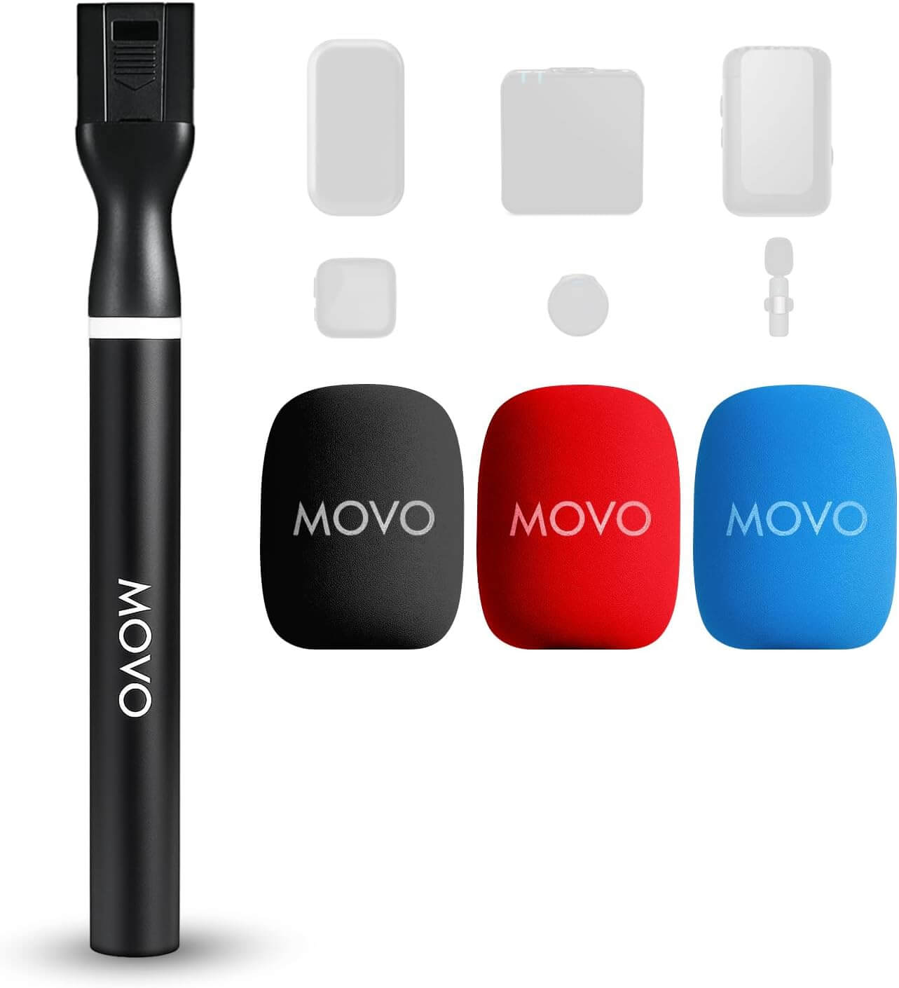 Movo WMX-HM2 interview handle for wireless microphone handheld adapter