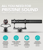 Movo X1 Pro professional shotgun mic for video recording and streaming