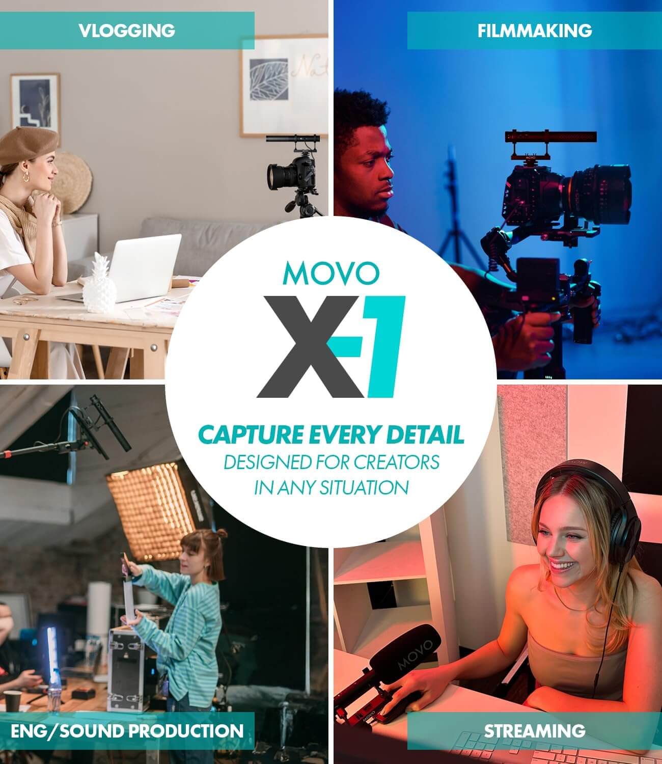 Movo X1 Pro shotgun mic for DSLR camera and smartphone recording